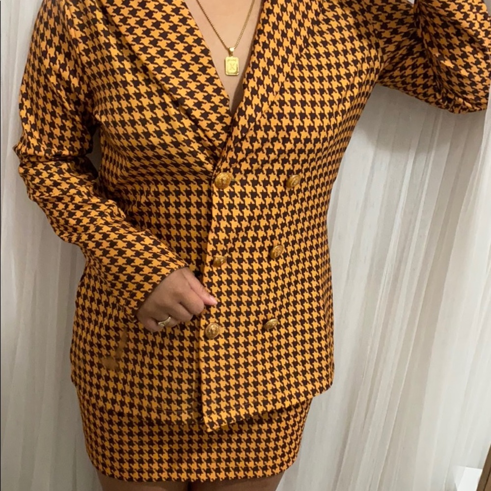 Yellow Pencil skirt and blazer set